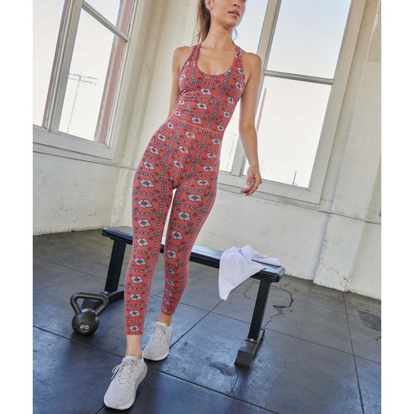 Free People Pants - NWT FP Movement Free Throw Jacquard Onesie / Floral